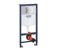 GROHE Bâti Support WC Solido 3 en 1, 1,20m, Bâti Support Encastré, Plaque de Commande double boutons, Réservoir 6-9 Litres,