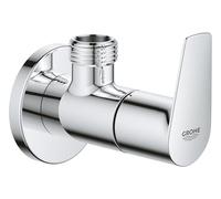 GROHE BauEdge 22009001 Vanne d'angle d'arrêt 1/2" (filetage de sortie 1/2", partie tête 3/8", raccord à vis, levier métallique), chromé, 22009001