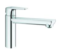 Grohe BauEdge Mitigeur monocommandé pour évier, saillie 222mm, hauteur moyenne, orientable, 31693000