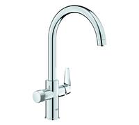 Robinet filtrant de cuisine - Chromé - Filtration de l'eau - Bec haut en C - Rotation 150° - GROHE Blue Pure StartCurve - 30592000