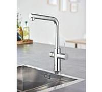 GROHE Robinet Blue Home – Kit démarrage 31454001, mitigeur bec L chromé, filtration & refroidissement