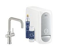 GROHE Mitigeur Blue Home Starter Kit 31456DC1, bec U 223 mm, filtre & refroidissement, acier super