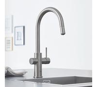 Grohe Blue Home Mitigeur de cuisine avec système de filtration et de gazéification de l’eau, extractible, pivotant, 31541DC0,