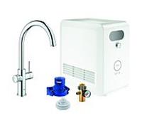 Grohe Blue Mélangeur de cuisine professionnel à levier unique 31323002 chromé , kit de démarrage, bec C, Bluetooth / WIFI