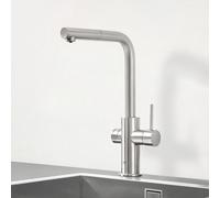 GROHE Blue Professional Mitigeur monocommandé pour évier Set, portée 223mm, bec en L, avec fonction filtre et refroidissement, extractible, 31326DC2, Couleur: acier super