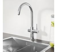 Grohe Blue Mélangeur de cuisine professionnel à levier unique 31323002 chromé , kit de démarrage, bec C, Bluetooth / WIFI