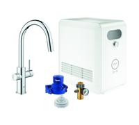 Grohe Blue Mélangeur de cuisine professionnel à levier unique 31325002 chromé , kit de démarrage, bec C, Bluetooth / WIFI