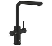 GROHE Blue Pure Minta 30590KF0 Robinet de filtre à eau extractible 3 voies, zone pivotante à 360°, poignée de filtre dédiée, cartouche en céramique de 28 mm, embouts de 3/8", nécessite un kit de