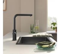 Grohe Blue Pure Mitigeur de cuisine - monotrou - avec fonction filtre - mousseur extractible - projection bec 22.3cm - Noir mat 30590kf0