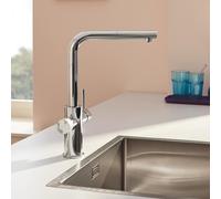 Blue Pure - Mitigeur d'évier Minta avec filtration et manchon de fermeture extractible, chrome 30601000 - Grohe