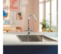 GROHE Blue Pure StartCurve, Kit de démarrage Eau Filtrée, Robinet de Cuisine avec Système de Filtration et Filtre Charbon Compact, Chromé, 30593000