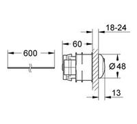 GROHE 38771000 Bouton de commande double touche ou interrompable Argent