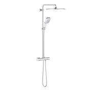 GROHE Système de douche Rainshower 26652000, chromé, thermostat apparent, bras de douche 45 cm pivotant