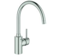 GROHE Concetto Mitigeur monocommandé pour évier, saillie 224mm, haut, orientable, 32661DC3, Couleur: acier super