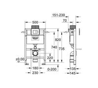 GROHE Cosmo Rapid Sl Set WC 0,82 M