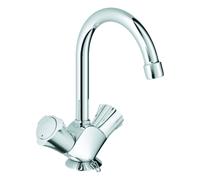 GROHE Costa Mitigeur monocommandé pour lavabos, saillie 137mm, orientable, deux poignées, chaînette escamotable, 21337001