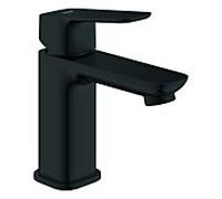GROHE Cubeo Mitigeur monocommandé pour lavabo, S-Size, saillie 106mm, sans vidage, 1016992430, Couleur: Noir mat
