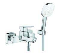 GROHE Cubeo Mitigeur monocommandé pour bain, saillie 167mm, montage apparent, ensemble de douche Tempesta 110 Cube douchette à main incluse, 1018140000, Couleur: chrome