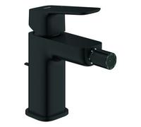 GROHE Cubeo Mitigeur monocommandé pour bidet, saillie 113mm, garniture de vidage à tirette, 1018102430, Couleur: Noir mat