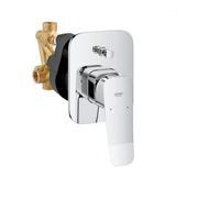 GROHE Dice - Mitigeur Bain/Douche Encastré avec Corps d’Encastrement (Inverseur Automatique Bain/Douche, Cartouche Céramique 46 mm), Chrome, 1018900000