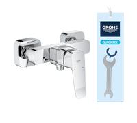GROHE Dice Mitigeur de Douche (Montage mural apparent, Clapet anti-retour, Protection contre les retours d'eau, Facile à Installer grâce à la clé de montage QuickSpanner incluse), Chrome, 101874000