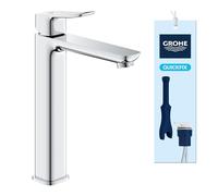 GROHE Dice Mitigeur monocommande Taille XL pour vasque à poser (Robinet pour Lavabo de Salle de bain, Facile à installer avec QuickTool inclus, Economie d'eau), Chrome, 1018920000