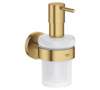 GROHE Start Distributeur de Savon avec Support Mural (Verre et Métal, Capacité 160 ML, Fixation Murale Cachée, Doré Brossé Cool Sunrise, 41195GN0