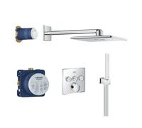 GROHE SmartControl Set de douche encastrable - robinet melangeur - douche rectangulaire - SmartBox - douchette stick - chrome 34712000