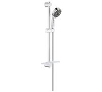 GROHE Ensemble de douche Vitalio Comfort, pommeau de douche Vitalio Comfort 100 3 jets, barre de 600mm, flexible tuyau de douche VitalioFlex Trend 1750mm, chromé, 26096000 (Import Allemagne)