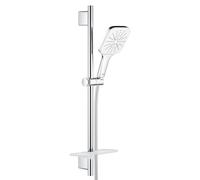 GROHE Ensemble de douche Vitalio SmartActive 130 Cube, pommeau de douche carré SmartActive 3 jets, barre de 600mm, flexible tuyau de douche VitalioFlex 1750mm, chromé, 26596000 (Import Allemagne)