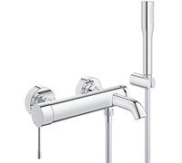 Grohe Essence mitigeur bain douche d'une main DN 15, montage mural, inverseur bain/douche automatique, avec kit douche - 33628001