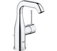Mitigeur monocommande de lavabo Grohe Essence, taille M, montage monotrou, avec bec orientable, avec robinet d'Ã©coulement, Coloris: chrome - 23462001