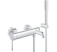 Grohe Essence nouveau mitigeur 33628001 chromé, montage mural, avec garniture de douche