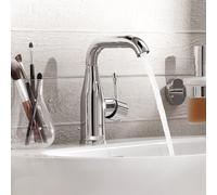 Mitigeur monocommande de lavabo Grohe Essence, taille M, montage monotrou, avec bec orientable, avec robinet d'Ã©coulement, Coloris: chrome - 23462001
