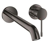 GROHE Mitigeur lavabo mural Essence monocommande 2 trous Taille L Hard Graphite 19967A01