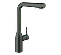 GROHE Essence Mitigeur monocommandé pour évier, saillie 204mm, bec haut, extractible, douchette Dual, orientable, 30504AL0, Couleur: graphite dur brossé