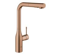 GROHE Essence Mitigeur monocommandé pour évier, saillie 204mm, bec haut, extractible, douchette Dual, orientable, 30504DL0, Couleur: coucher de soleil chaud brossé