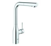 GROHE Essence Mitigeur monocommandé pour évier, saillie 204mm, bec haut, extractible, douchette Dual, orientable, 30504000, Couleur: chrome