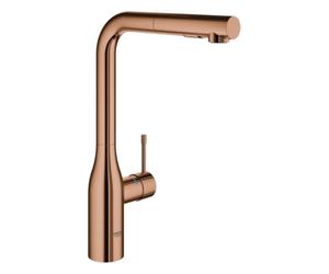 GROHE Essence Mitigeur monocommandé pour évier, saillie 204mm, bec haut, extractible, douchette Dual, orientable, 30504DA0, Couleur: coucher de soleil chaud