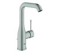 Grohe Essence Mitigeur monocommandé pour lavabo, L-Size, orientable, saillie 127mm, avec vidage à tirette, 24174DC1, Couleur: acier super
