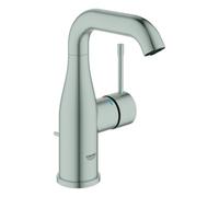 Grohe Essence Mitigeur monocommandé pour lavabo, M-Size, orientable, saillie 114mm, avec vidage à tirette, 24173DC1, Couleur: acier super