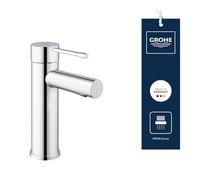 GROHE Mitigeur lavabo monocommande Essence 34294001 - Bec pivotant - Limiteur de température et débit - Chrome - Taille S