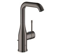 GROHE Essence Mitigeur monocommande, Robinet pour Lavabo de salle de Bains, Taille L (Bec Orientable, Facile à installer, Avec clapet de vidage), Hard Graphite, 32628A01