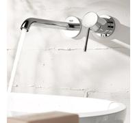 Grohe Mélangeur lavabo 2 trous Essence DN15, montage mural, saillie 183mm, Coloris: chrome - 19408001