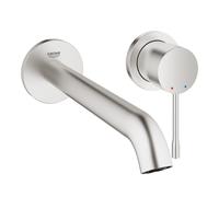 GROHE Essence Mitigeur Taille L, Robinet pour Lavabo de Salle de Bains (2 Trous, Facile à Installer), Supersteel, 19967DC1