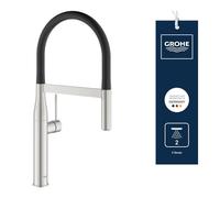Mitigeur d'Ã©vier Grohe Essence, DN 15, flexible SantoprÃšne, spray professionnel SpeedClean, Coloris: acier super - 30294DC0