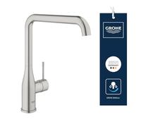 GROHE Essence Mitigeur Robinet pour Evier de Cuisine (Bec Haut, Zone de rotation 360°), Supersteel, 30269DC0