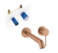 GROHE Essence New Mitigeur de Lavabo Encastré - Bec 23 cm - Taille L - Partie Encastrée - Finition Brushed Warm Sunset SW97516/SW28941