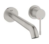 Grohe Essence New partie de finition pour robinet encastrable 2 trous L-size avec partie encastrable et bec 23cm Supersteel SW73262 / SW28941
