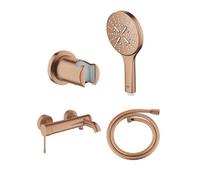 GROHE Essence New robinet bain/douche avec ensemble douchette à main 3 jets et flexible de douche brossé warm sunset SW98779/SW98895/SW472361/SW862605